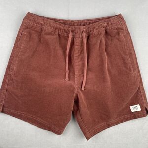 Katin Cord Local Shorts Mens M Brown Rust Corduroy Drawstring Casual Stretch New